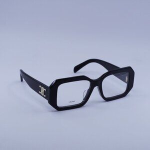 Celine CL50155F 001 Eyeglasses Shiny Black 52mm Square Frame